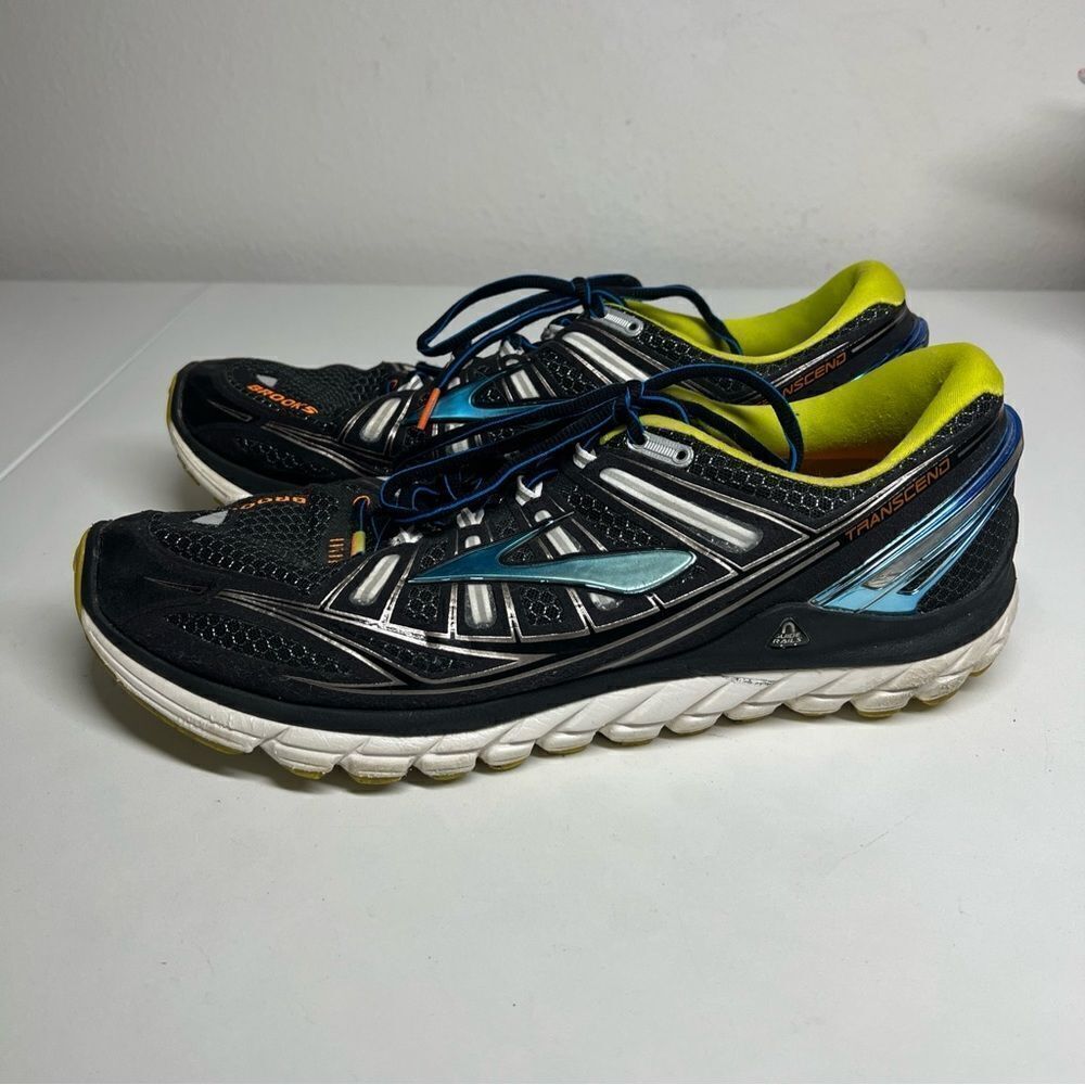 Brooks Transcend Shoes Mens 14 M DNA Blue Black Running Athletic Sport Support